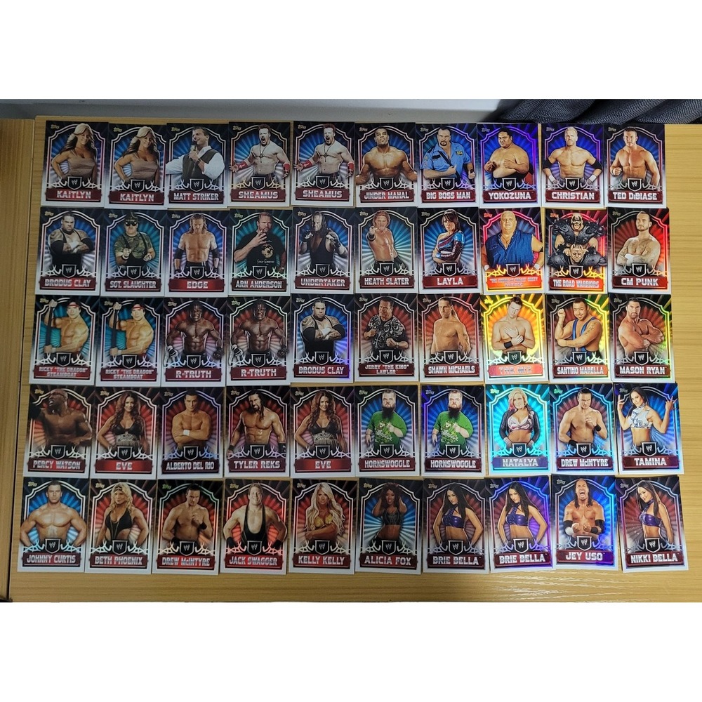 2011 Topps WWE Wrestling Cards Lot Bundle Punk Undertaker Bella Twins Foil Set